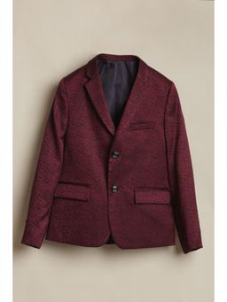 Allen Solly - Boys Maroon Textured Blazer