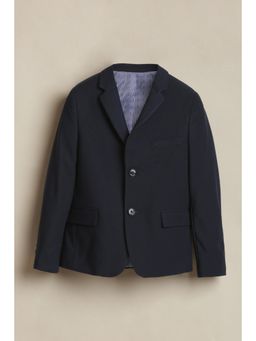 Allen Solly - Boys Navy Blue Solid Blazer