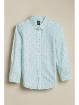 Allen Solly - Boys Light Blue Print Casual Shirt