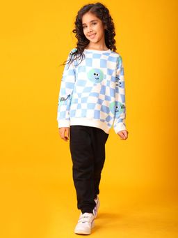 ANTHRILO - Globe Check Girls Fleece Sweatshirt With Joggers