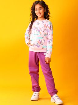 ANTHRILO - Unicorn Heart Girls Fleece Sweatshirt With Joggers
