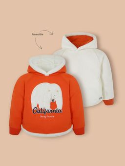 CHERRY CRUMBLE BY NITT HYMAN - Orange Unisex Embroidered Reversible Hoodie