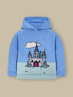 CHERRY CRUMBLE BY NITT HYMAN - Blue Full Sleeve Winter Hoodie