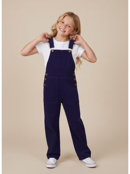 CHERRY CRUMBLE BY NITT HYMAN - Purple Cotton Dungaree For Girls
