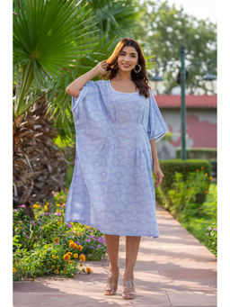 NAVYAS FASHION - Pastel Blue Printed Kaftan