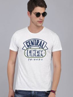 Free Authority - Friends Round Neck Grey Melange T-shirt For Men