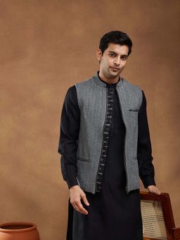 Fabindia - Grey Wool Nehru Jacket