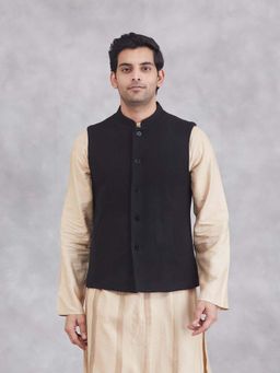 Fabindia - Black Wool Nehru Jacket