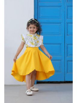 Luxe & Hardy - Ana Puff Sleeve Top And High Low Flared Skirt