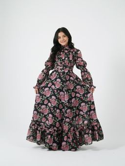Luxe & Hardy - Runway Rose Long Shirred Dress
