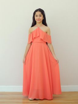 Luxe & Hardy - Coral Lilah Solid Maxi Dress