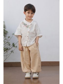 Luxe & Hardy - Beige Cotton Solid Pant