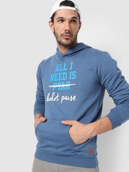 Campus Sutra - Printed Full Sleeve Hooded Sweatshirt