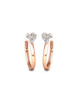 Candere by Kalyan Jewellers - 18K BIS Hallmark Rose Gold and I2GH Diamond Earrings