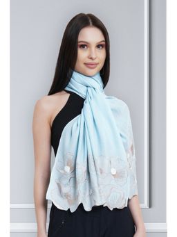 MAULI CASHMERE - Poppy Affair Embroidered Wool Silk Stole