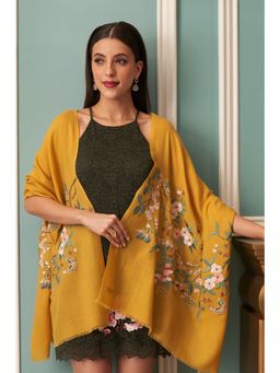 MAULI CASHMERE - A Garden Diary Embroidered Fine Merino Wool Stole