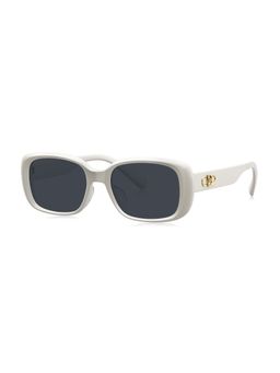 BOLON - Women White Blue Square Sunglasses with UV Protection (54)