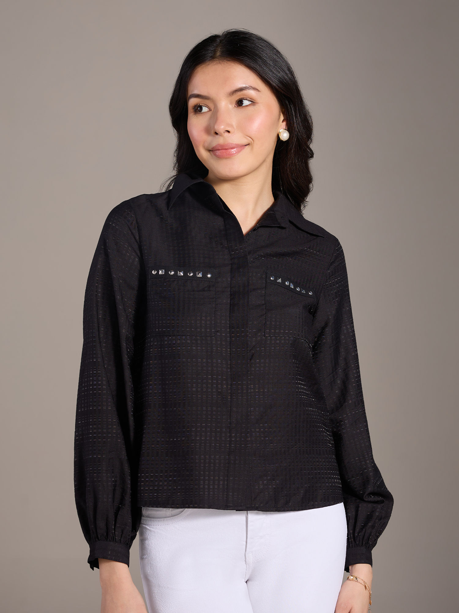 Black Solid Full Sleeves Classic Shirt-picture-19