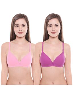 Bodycare - Pack Of 2 Lightly Padded T-Shirt Bra - Multi Color