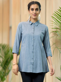 Libas - Women's Grey Solid Kurti