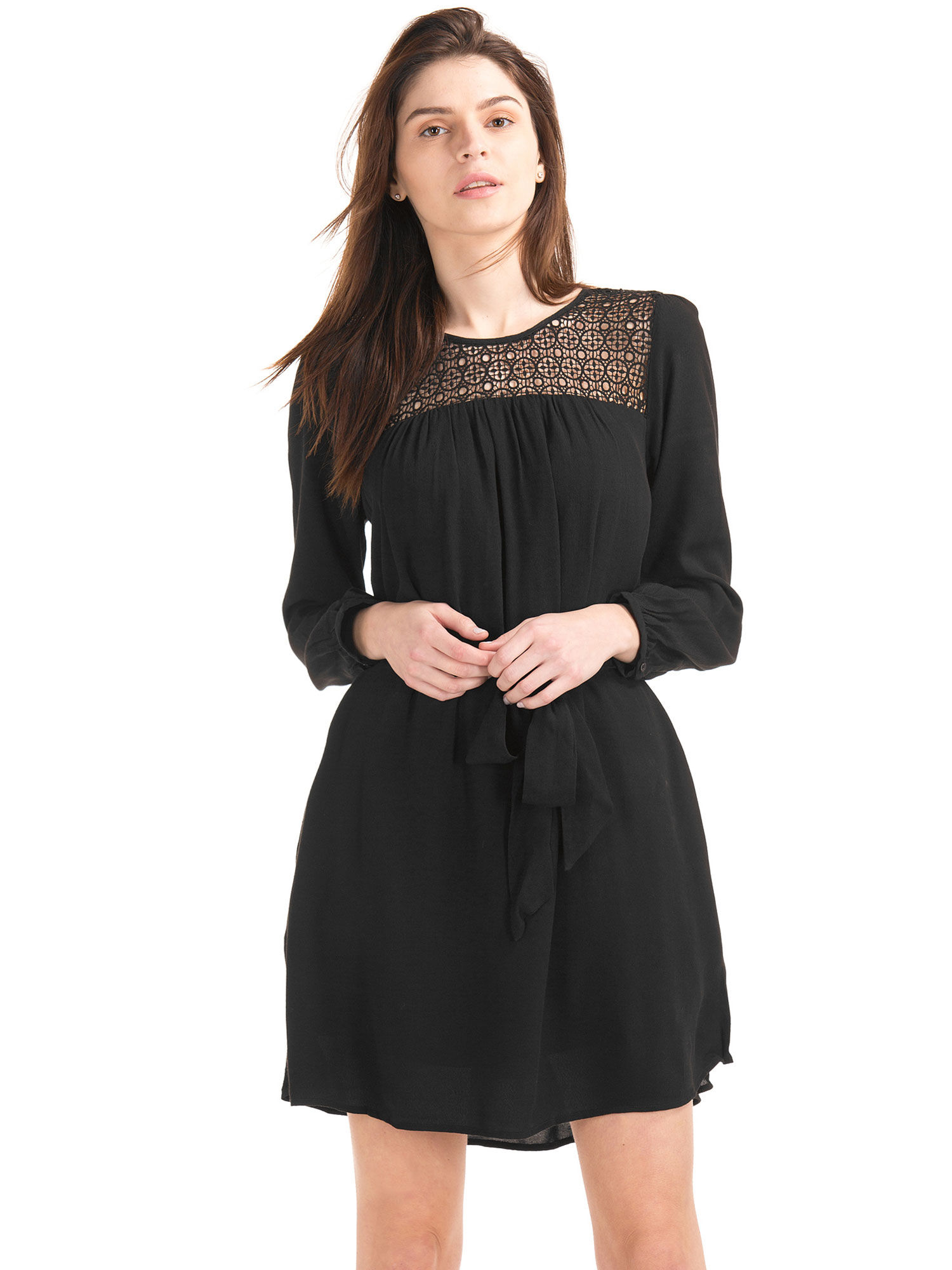 slash neck cord pinafore