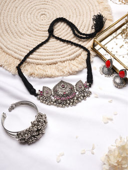 Teejh - by Joker and Witch Vriti Silver Oxidised Jewelry Gift Set