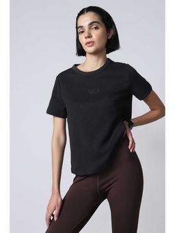 Reebok - Women Black Textured T-shirt