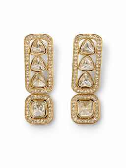 Qunic - Aurelia Crystal White Earrings