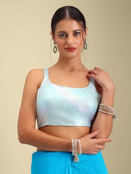 Niraha - Blue Rainbow Effect Designer Stitched Blouse