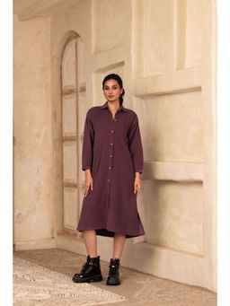 The Quince Life - Mulberry Wine Corduroy Shirt Dress
