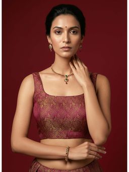 Niraha - Women'S Pink Paisley Design Stitched Blouse