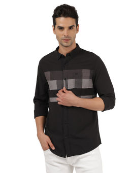 Lee - Men's Colorblock Black Shirt Slim Fit