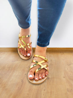 Postcard - Alexa Slip On Gold Flats