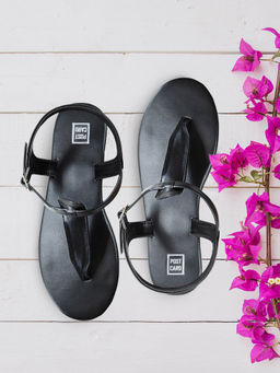 Postcard - Rome Slip On Black Flats