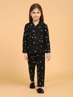 PICCOLO - Black Top and Pyjama with Slippers (Set of 3)