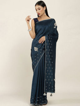 Soch - Embellished Art Silk Saree with Unstitched Blouse
