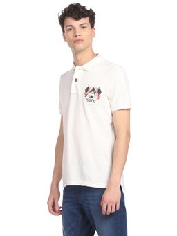U.S. POLO ASSN. - Men White Short Sleeve Solid Polo T-shirt