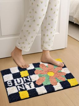 FABINALIV - Multi-Color Abstract Cotton Blend Anti Skid Door Mat