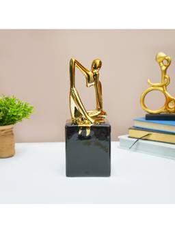 Voncasa - Black and Gold Ceramic Abstract Posture Figurine