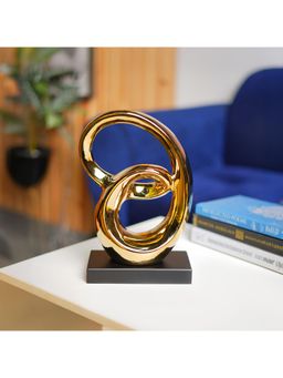 Voncasa - Black and Gold Ceramic Loop Sculpture