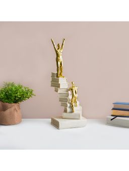 Voncasa - White and Gold Resin Staircase Decorative Object