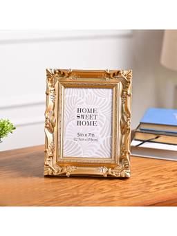 Voncasa - Matte Gold Baroque Plastic Photo Frame