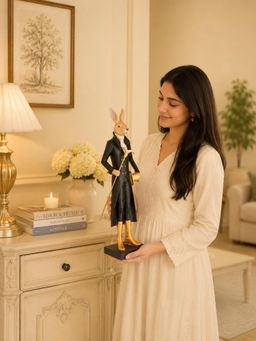 ELARE - Gentleman Rabbit Polyresin Showpiece for Home and Office Decor