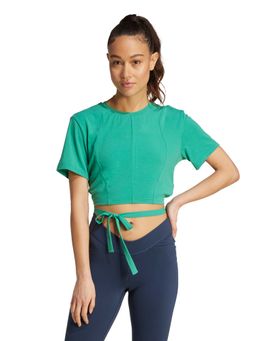 adidas - Women Green Solid Sports Crop T-Shirt