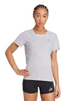 adidas - Women Grey Textured Sports T-Shirt