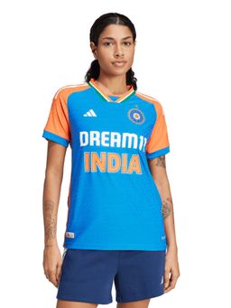 adidas - Women Blue V-Neck Sports Jersey