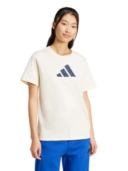 adidas - Women White Printed Sports T-Shirt
