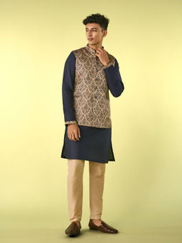 Diwas by Manyavar - Elegant Blue Kurta Jacket Set for Men