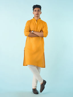 Diwas by Manyavar - Mustard Delight Kurta Pyjama for Men