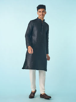 Diwas by Manyavar - Majestic Black Kurta Pyjama for Men